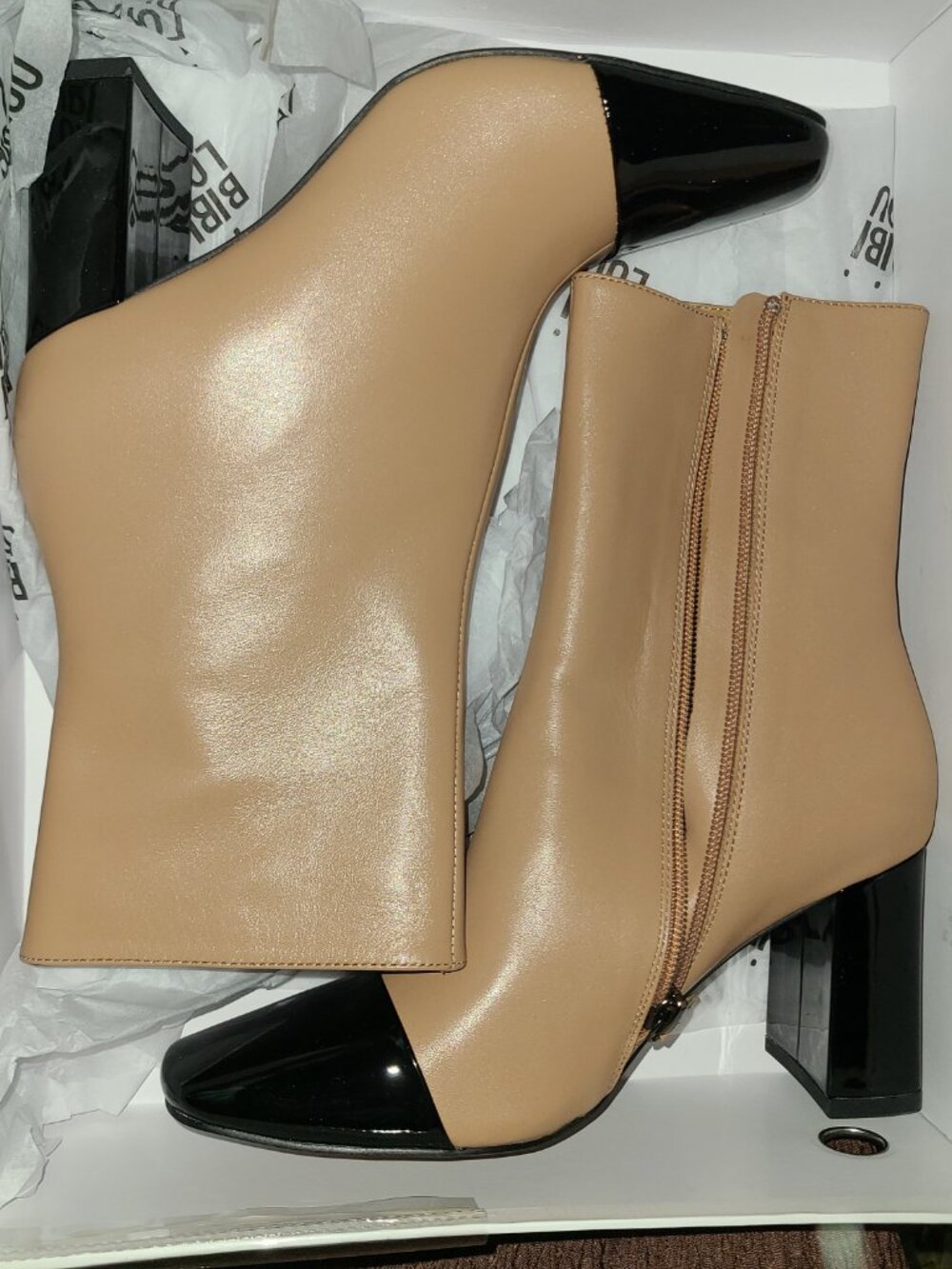 BIBI LOU 37 6.5 2-tone CapToe Boot Anthropologie Gianvito Rossi Stuart Weitzman